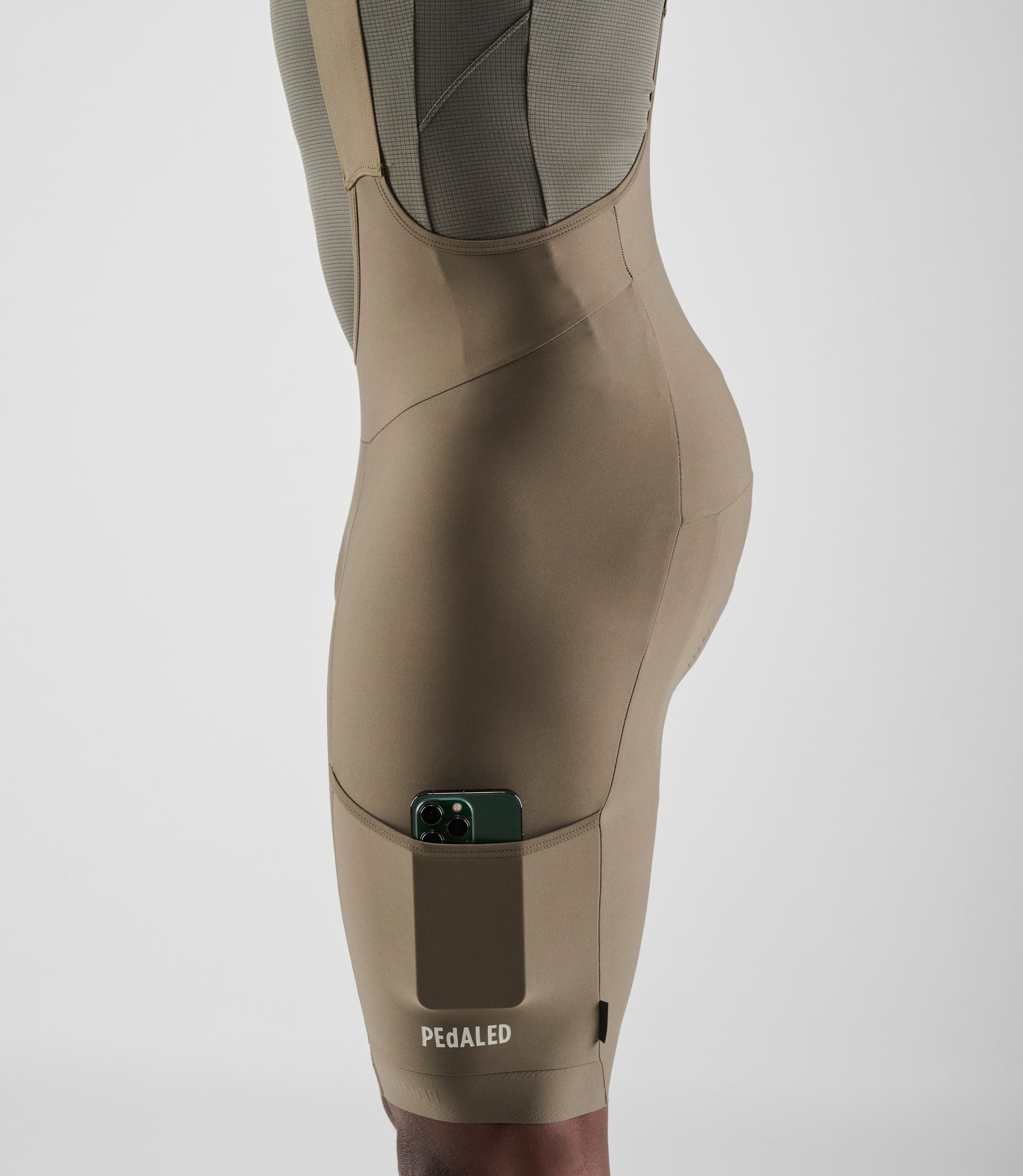 PEdALED Mens Odyssey Cycling Training Bibshort (Military Green)