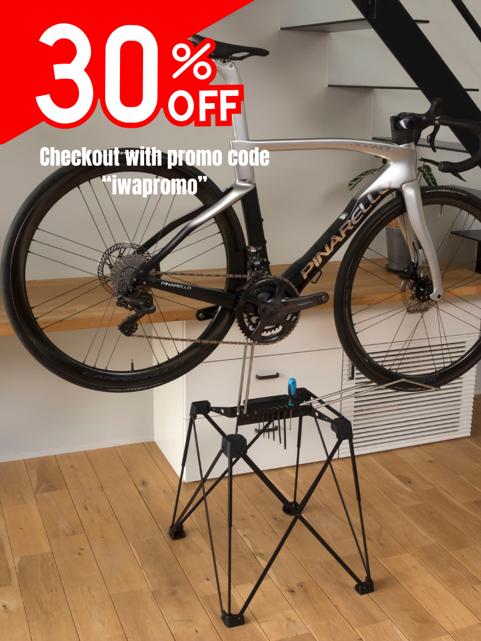 iWA1 PRO - Bike display and maintenance rack with pop up stand